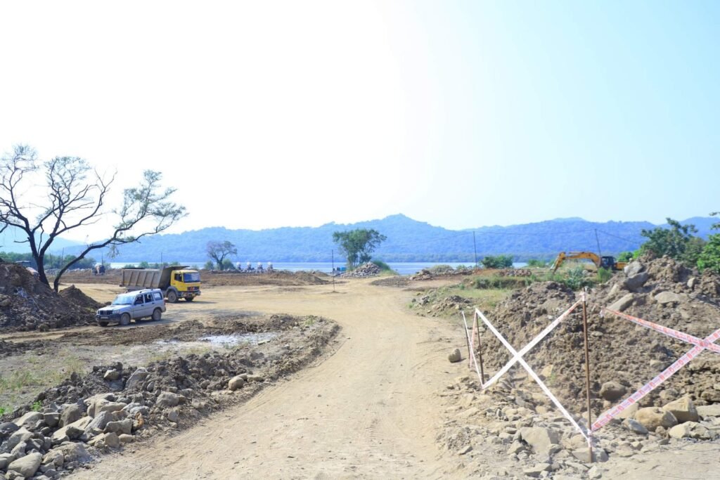 Earthwork along the creek front in Thane